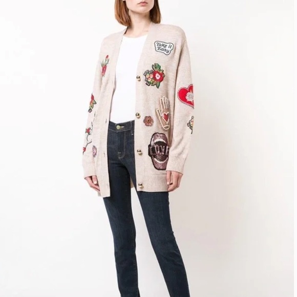 Alice + Olivia Sweaters - Alice and Olivia embroidered and beaded cardigan
